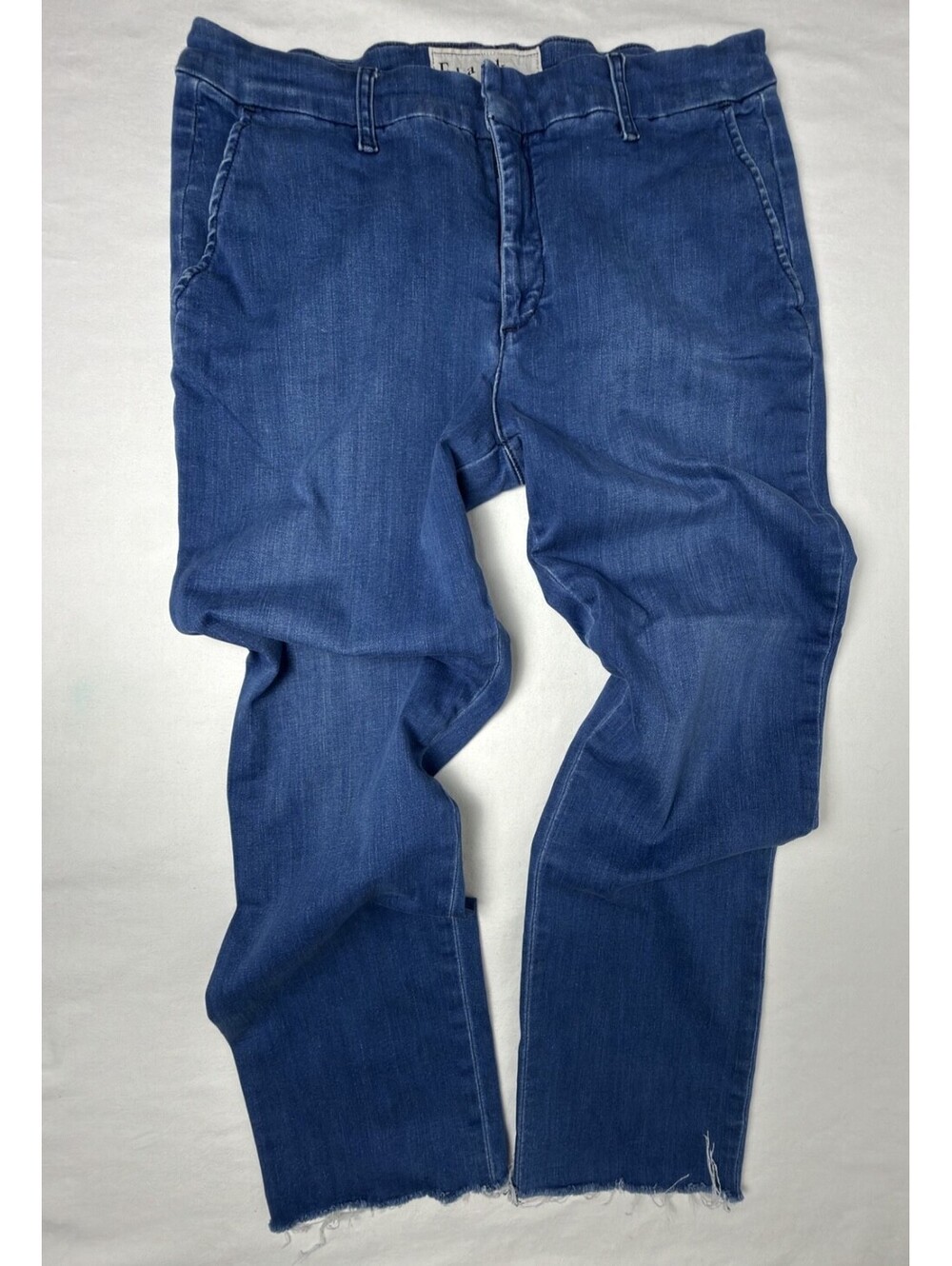 FRANK & EILEEN WICKLOW ITALIAN PERFORMANCE DENIM CROPPED RAW EDGE JEANS PANTS 12